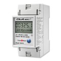 Qoltec Jednofazowy elektroniczny licznik zużycia energii na szynę DIN | RESET | licznik okresowy i stały | 230V | 60A | LCD | LED | 2P