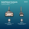 Digitus Kabel adapter USB 2.0 do RS232 (DB9) | Chipset FTDI (FT232RNL) | PVC, czarny | Mocowanie w tulejkach gwintowanych | 1.8m