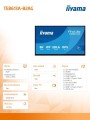 IIYAMA Monitor interaktywny 86 cali TE8613A-B2AG INFRARED,40pkt,IPS,4K,7H,500cd/m2,      WiFi,USB, ANDROID 14, Google EDLA,2x20W, UCHWYT ŚCIENNY