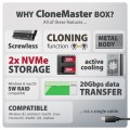 AXAGON EEM2-20GD Obudowa zewnętrzna aluminiowa USB-C 3.2 Gen2x2, Dual NVMe M.2 SSD 20gbps, Clone Master