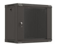 Lanberg Szafa instalacyjna rack wisząca 19" 540x350 czarna drzwi przeszklone ( flat pack)