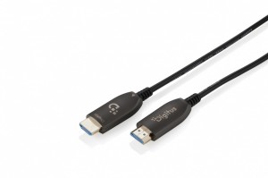 Digitus Kabel połączeniowy hybrydowy HDMI AOC | HDMI-A męski-męski | HDMI 2.1 | UHD-2 8K@60Hz | 48Gbps |HDR, eARC, HDCP 2.2, CEC | 40m