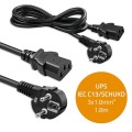 Qoltec Kabel zasilający | wtyczka kątowa SCHUKO CEE 7/7 (E/F) | IEC C13 | 3x1.0mm2 | czysta miedź Cu | 1.8m