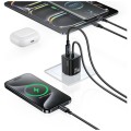 USAMS Ładowarka sieciowa JC Series CC261 20W GaN Fast Charger wbudowanykabel USB-C biały