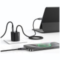 USAMS Ładowarka sieciowa JC Series CC264 30W GaN Fast Charge wbudowany kabel USB-C biała