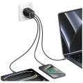 USAMS Ładowarka sieciowa JC Series CC266 65W GaN Fast Charger wbudowanykabel USB-C biała