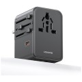 USAMS Ładowarka Travel Adapter 70W US/AU/EU/UK 3xUSB-C 4w1 czarny