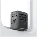 USAMS Ładowarka Travel Adapter 70W US/AU/EU/UK 3xUSB-C 4w1 czarny