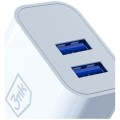 3MK Ładowarka sieciowa 10W 2xUSB-A 2,4A FlowPower biała