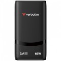 Verbatim Ładowarka uniwersalna Fold n GO GaN 65W 2xUSB-C PD 3.0 PPS Czarna