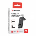 Verbatim Ładowarka uniwersalna Fold n GO GaN 65W 2xUSB-C PD 3.0 PPS Czarna