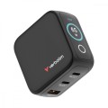 Verbatim Ładowarka Mini GaN 65W TFT 2xUSB-C 1xUSB-A  EU/UK/USA 30238