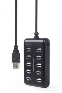Gembird HUB USB 2.0 10-portowy czarny