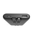 Gembird PowerBank 10000mAh ze zintegrowanymi kablami, LCD, QC3.0 20W, czarny