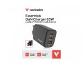 Verbatim Ładowarka GaN 65W QC 3.0, 2x USB-C, 1x USB PD 3.0 EU