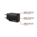 Verbatim Ładowarka GaN 65W QC 3.0, 2x USB-C, 1x USB PD 3.0 EU