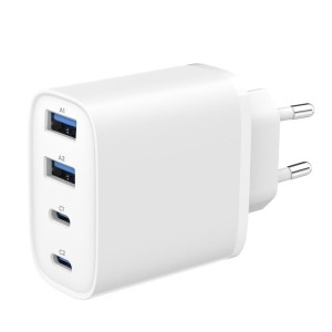 Gembird Ładowarka uniwersalna GaN 40W LCD 3xUSB-C 1xUSB-A biała