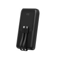 Gembird PowerBank 20000mAh ze zintegrowanymi kablami QC 3.0 LCD 20W czarny