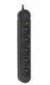 ART Urządzenie zabezpieczenie przeciw przepięciowe SPD/przeciążeniowe F2110 z wyłącznikiem 5gniazd-16A-czarny-3m-3x1,5mm2