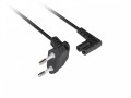 Lanberg Kabel zasilający EURO (radiowy) CEE 7/16- IEC 320 C7 1.8m kątowy VDE czarny