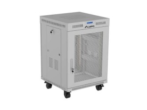 Lanberg Szafa instalacyjna rack stojąca 19 cali 15U 600x600 drzwi perforowane LCD (Flat pack) szara