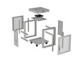 Lanberg Szafa instalacyjna rack stojąca 19 cali 15U 600x600 drzwi perforowane LCD (Flat pack) szara