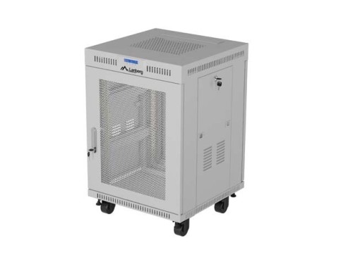 Lanberg Szafa instalacyjna rack stojąca 19 cali 15U 600x800 drzwi perforowane LCD (Flat pack) szara