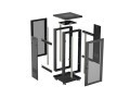 Lanberg Szafa instalacyjna rack stojąca 19 cali 18U 600x600 drzwi perforowane LCD (Flat pack) czarna