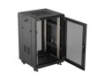 Lanberg Szafa instalacyjna rack stojąca 19 cali 18U 600x600 drzwi perforowane LCD (Flat pack) czarna
