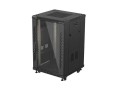 Lanberg Szafa instalacyjna rack stojąca 19 cali 18U 600x600 drzwi przeszklone (Flat pack) czarna