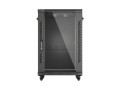 Lanberg Szafa instalacyjna rack stojąca 19 cali 18U 600x600 drzwi przeszklone (Flat pack) czarna