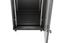 Lanberg Szafa instalacyjna rack stojąca 19 cali 18U 600x600 drzwi przeszklone (Flat pack) czarna