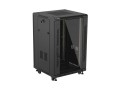 Lanberg Szafa instalacyjna rack stojąca 19 cali 18U 600x600 drzwi przeszklone (Flat pack) czarna