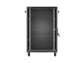 Lanberg Szafa instalacyjna rack stojąca 19 cali 18U 600x600 drzwi przeszklone (Flat pack) czarna