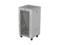 Lanberg Szafa instalacyjna rack stojąca 19 cali 22U 600x600 drzwi przeszklone LCD (Flat pack) szara