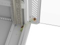 Lanberg Szafa instalacyjna rack stojąca 19 cali 22U 600x600 drzwi przeszklone LCD (Flat pack) szara