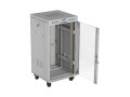 Lanberg Szafa instalacyjna rack stojąca 19 cali 22U 600x600 drzwi przeszklone LCD (Flat pack) szara