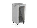 Lanberg Szafa instalacyjna rack stojąca 19 cali 22U 600x600 drzwi przeszklone LCD (Flat pack) szara