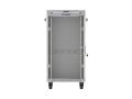 Lanberg Szafa instalacyjna rack stojąca 19 cali 22U 600x600 drzwi przeszklone LCD (Flat pack) szara