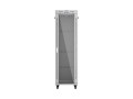 Lanberg Szafa instalacyjna rack stojąca 19 cali 42U 600x1000 drzwi przeszklone LCD (Flat pack) szara