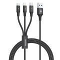 Unitek Kabel USB-A 3w1 USB-C/microUSB/ Lightning czarny C14049BK