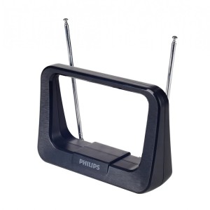 Philips Antena wewnętrzna TV z przewodem koncentrycznym 1.8m, 75Ohm, Filtr 3G/4G, DVB-T/T2
