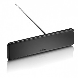 Philips Antena wewnętrzna TV z regulacją wzmocnienia, przewód koncentryczny 1.8m, 75Ohm, 3G/4G, DVB-T/T2