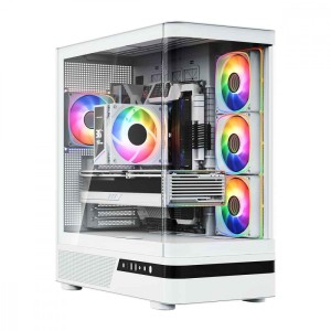 MODECOM Obudowa VOLCANO AQ100 MID ARGB szkło 4 wentylatory biała