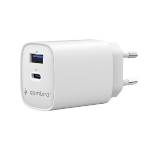 Gembird Ładowarka uniwersalna 1xUSB-C/A QC 3.0 PD 30W biała