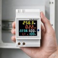 Qoltec Jednofazowy miernik zużycia energii na szynę DIN | 230V | 100A | 3P