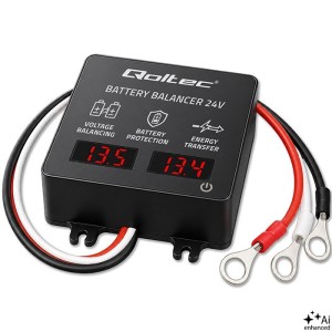 Qoltec Balanser napięcia 24V do akumulatorów 2x12V | 5A | AGM GEL LiFePO4 | LED