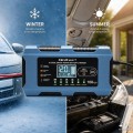 Qoltec Ładowarka 12V 10A | Prostownik z funkcją naprawy | AGM GEL LiFePO4