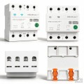 Qoltec Trójfazowy przekaźnik 63A na szynę DIN | 3P+N | Timer | Wi-Fi