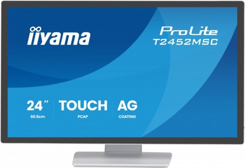 IIYAMA Monitor 24 cale  T2452MSC-W2AG 10PKT,POJ,IPS,HDMI,DP,420cd, biały